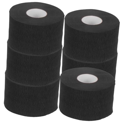 GANAZONO 6ロール 防染膏理髪用ネックストリップ伸縮性ネックペーパー使い捨てヘアカット美容院用ブラック