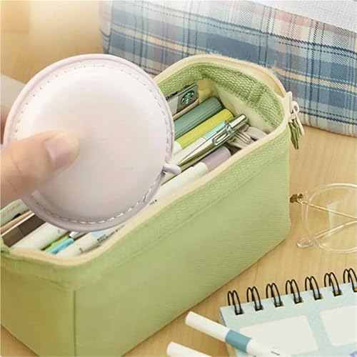 Cinta métrica retráctil 1.5m con funda de cuero verde miniatura 3