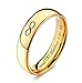 Personalized Men’s Gold Tungsten Ring – Custom Engraved Wedding Band with Free Engraving in Any Language - Ships from USA