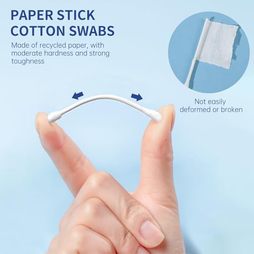 Image of Pointed Tip Cotton Swabs, 800 Count Double Precision Tips Cotton Swabs Round Head Cotton Buds with Paper Stick, Cotton Buds for Makeup, Personal Care, Crafts