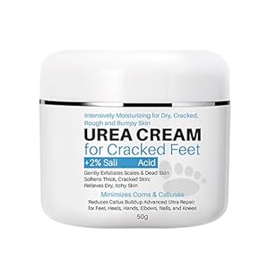Urea 40% Foot Cream, Cracked Heel Cream, 50g Callus Remover For Dry And Hard Skin Feet and Hand, Maximum Strength With 2% for Hand, Foot and Body Care (1)