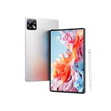 Tablet com Caneta tátil, Teclado e Estojo, Tela de 10,1 '', Resolução de 2560 * 1600, Android 13, 12GB+512GB, 10000mAH Bateria (Prata)