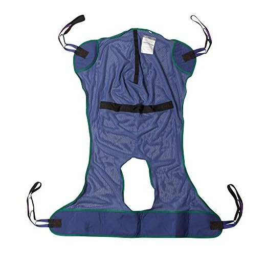 Drive Medical Full Body Patient Lift Sling, Mesh with Commode Cutout, Large