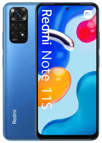 Xiaomi Redmi Note 11s - Smartphone 6 Plus 128GB, Pantalla AMOLED 90Hz, 108MP, Quad Cámara, Carga Rápida 33W, 5000mAh, Azul Crepúsculo