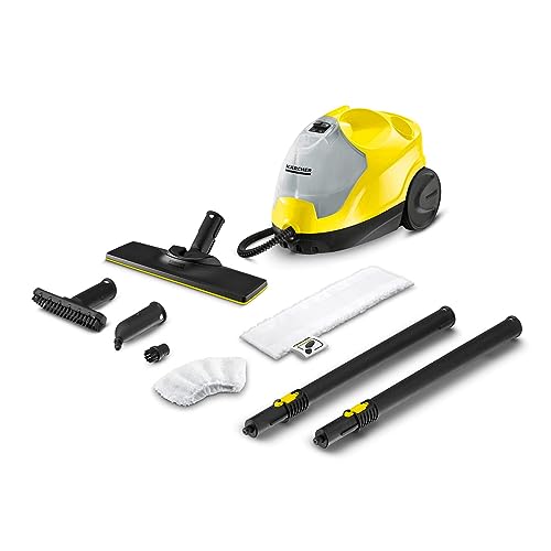 Kärcher Limpiador a vapor SC 4 EasyFix, presión de vapor: 3,5 bar, tiempo de calentamiento: 4 min, potencia: 2000 W, potencia superficial: 100 m², sistema de 2 tanques: 0,5 l+0,8 l, con juego de