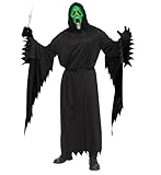 Fun World Mens' Ghost Face Fluorescent Costume, One Size Regular, Green