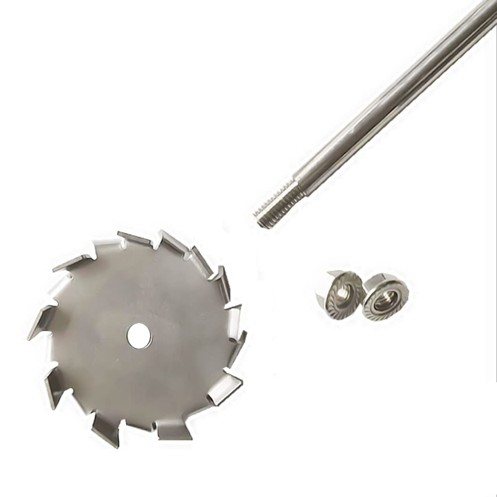 Disco de dispersión de acero inoxidable 304 con varilla de agitación y tuercas de brida (4 cm/1.57")