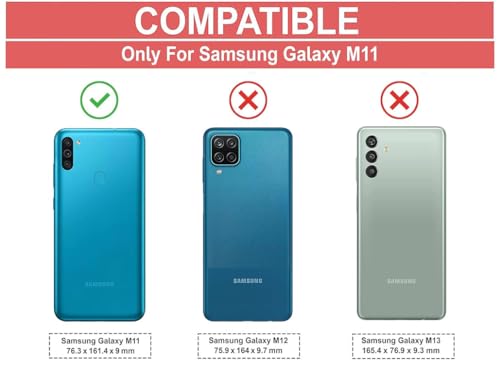 Image of Case for Samsung Galaxy M11, Shutter Heavy Duty Hard Tough Silicone TPU Dual Layer Hybrid Shockproof Cover,Ring Kickstand for Samsung Galaxy M11 - Red