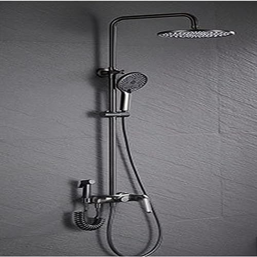 Robinet de douche réglable en hauteur résout le problème de pression en cuivre gris