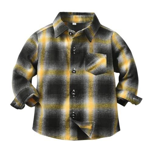 Toddler Boys Girls Shirt Coat Jacket Plaid Long Sleeve Kids Turn Down Collar Button Tops Outwear For Girls Coats