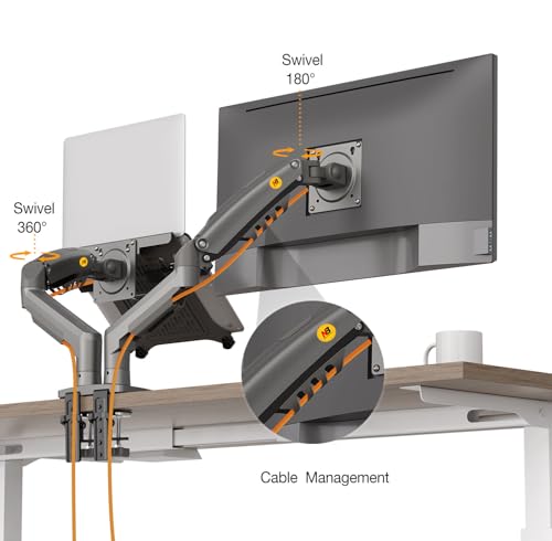 NB ERGONOMIC Laptop Mount with Adjustable Tray for 10-17”Notebook, Full Motion Arm with VESA Plate for 17-30”Monitor,Clamp-on Grommet Mounting F160-FP by NB ERGONOMIC - Used condition - Image 4