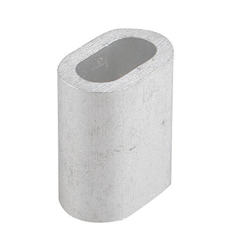 Futheda 25 stks Aluminium Crimping Loop Mouw Clips Ovaal Vorm voor 5.0mm Kabeldraad Touw Zilver Toon - Afbeelding 4