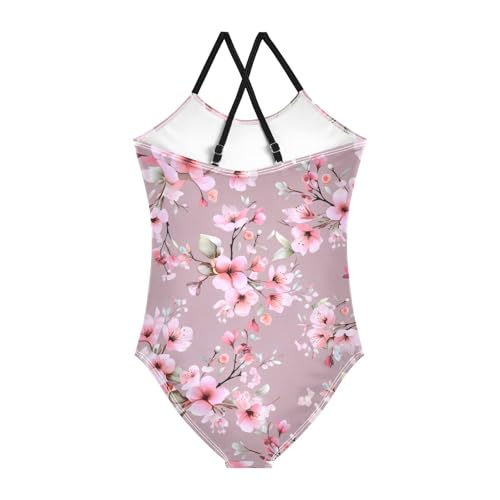 senya Girls Swimsuits Pink Peach Blossom One-Piece Swimwear Quick Dry Girls Bathing Suits for 3 Years Old2