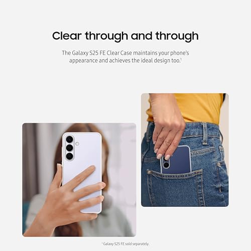 Image of SAMSUNG Galaxy S25 FE Clear Phone Case, Durable and Slim Protective Cover, Stylish, Transparent, US Version