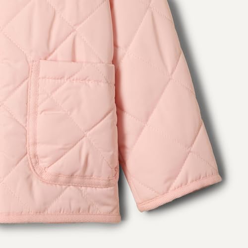 Image of Amazon Essentials x Sofia Grainge Toddler and Baby Girls' Midweight Quilted Field Jacket with Ruffle