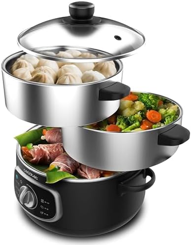 alpina Cuiseur Vapeur - Cuit Vapeur Electrique 800W - Cuisson Vapeur