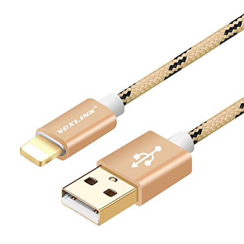 VOXLINK Cable for iPhone 7 6 6s 6 Plus iPad Mini Pro 2 3 - Gold, 3 Meter