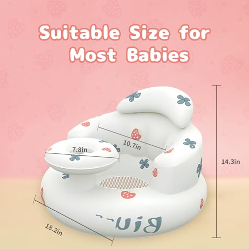 Siège Gonflable pour Bébés de 3 à 36 Mois | Siège de Canapé pour Bébé | Soutien du Dos pour Nourrisson | Chaise Portable pour Tout-petit | Siège au Sol avec Pompe à Air Intégrée – Image 6