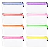 SMARTAKE 24-Pack Zipper Mesh Pouches, Waterproof File Bill Invoice Storage Bags, Multipurpose Pencil...