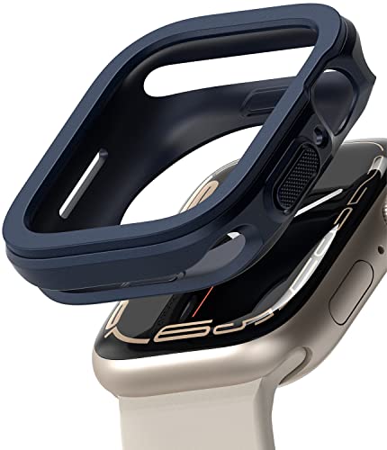 Image of Ringke Air Sports Compatible with Apple Watch 9 /8 /7 41mm Case, Apple Watch 4 /5 /6 /SE 40mm Case, Soft Flexible Rugged TPU Raised Bezel Frame Protective for Apple Watch 41mm / 40mm - Navy