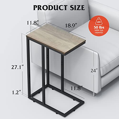 WLIVE Side Table, C Shaped End Table For Sofa And Bed