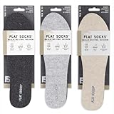 FLAT SOCKS 3 Pack Washable No Show Sockless Shoe Liners, Barefoot Shoe Inserts for Women and Men, Non Slip, Odor Control, Dark & Light Heather Grey, Sand (Small, Women’s Size 5-11, Men’s Size 5-10)