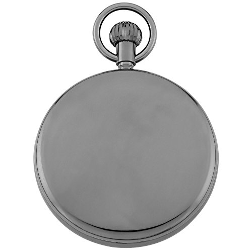 Image of Gotham Men's Gun-Tone Mechanical Hand Wind Railroad Pocket Watch # GWC14104BBK