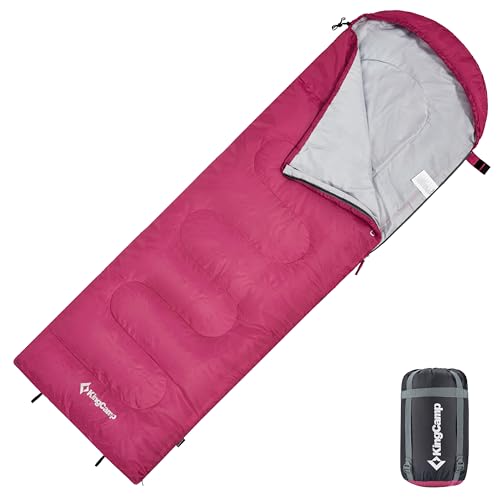 KingCamp Sleeping Bag 3 Season- Lightweight Waterproof Camping Sleeping Bags Indoor & Outdoor Use for Adults for Camping with Compression Sack