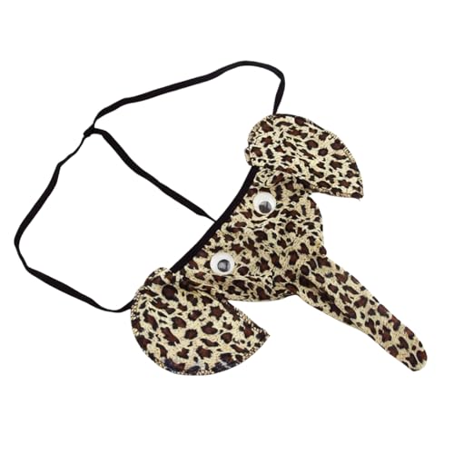 LONZIKP sous-vêtements pour Hommes avec Motif éléphant, Slip avec Poche, Tanga Sexy Taille Basse, Design en Forme de U, Cadeau pour Hommes (Motif léopard)