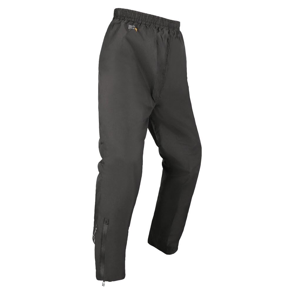 Richa Monsoon Waterproof Windproof Motorcycle Rain Wear Over Trousers Pants (UK, Alpha, 5XL, Regular, Regular, Black)