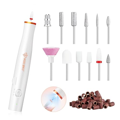 Modelones Electric Nail Drill, 14 Pcs Cordless Nail File with LED Light for Acrylic Gel Dip Powder...