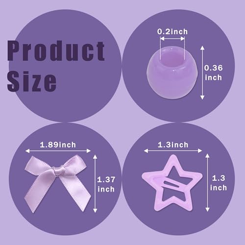 112 piezas accesorios para cabello morado miniatura 4