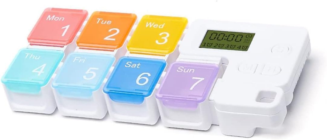 Quick Sense Automatic Weekly Pill Dispenser with Smart Alarm | 7 Day Portable Pill Organizer | Detachable Medicine Box | Travel-Friendly Vitamin & Supplement Storage Case-image-7