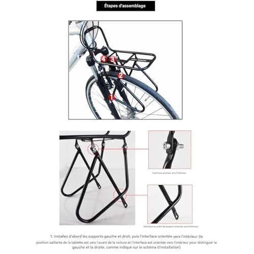 Porte-bagages pour vélo et support de transport multifonction pour fourche - 6