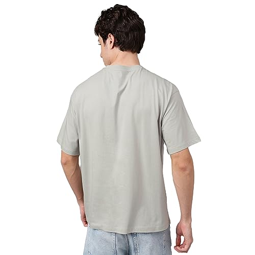 Image of Free Authority Minecraft Printed Loose Fit Grey Cotton Men's T-Shirt