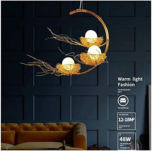 UZOURI Vogelnest Design LED-kroonluchter, smeedijzeren industriële retro restaurantverlichting Cafe-kroonluchter photo 3