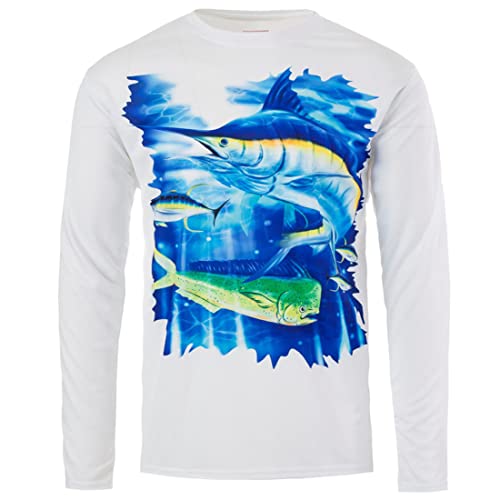Boys 2T-18 Big Fish Marlin Water Sport Fishing UPF Performance Shirt
