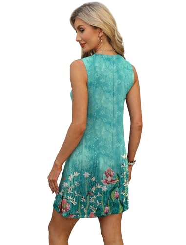 Image of BKRIVE V-Neck Summer Casual Beach Dresses for Women 2026 Vacation Women's Sleeveless Sundress with Split