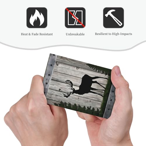 Decorative Light Switch Cover Plate Rustic Deer Elk Forest Grey Wood Board 1 Gang No Device Single Blank Outlet Covers Wall Plate Cover Switchplate Electrical Faceplate