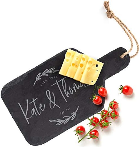 Personalized Cutting Board with Hanger String, 12 Designs | 7x13.5 | Slate Cheese Board, Wedding Gifts for Couple, Housewarming Gift & Kitchen Sign #G