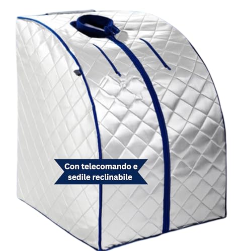 Sauna portatile a infrarossi XL DELUXE 1000 W | Sauna portatile per 1 persona con sedia da campeggio | Cabina benessere pieghevole per casa | Cabina termica compatta per relax e riduzione dello stress