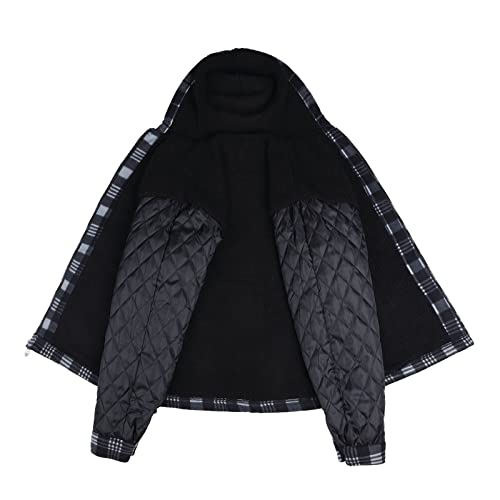 Image of Gary Com Heavy Thick Flannel Plaid Jacket Sherpa Fleece Lined Hoodies for Men Zip Up Winter Warm Coat Zipper Sweatshirt