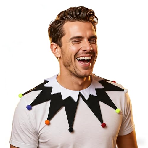CAMDOM Adult Christmas Clown Collar Jester Costume Accessories