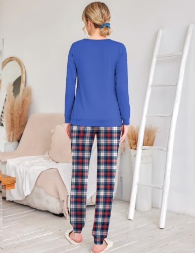 Ekouaer 2 Pack Pajamas for Women Set Long Sleeve Jogger Pjs Cozy Lounge Set - image 5