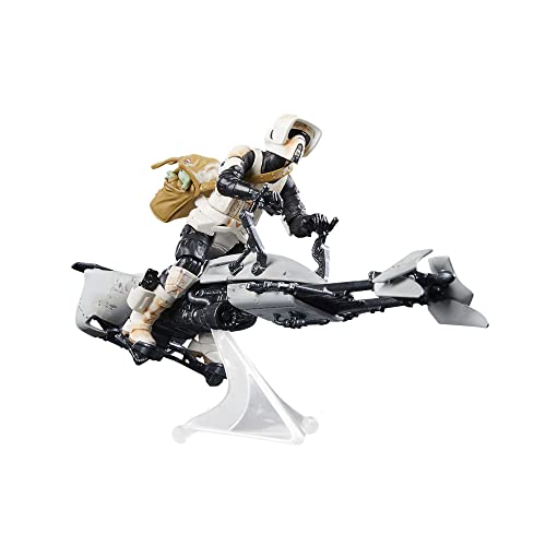 Hasbro Star Wars The Vintage Collection Speeder Bike, Scout Trooper & Grogu, The Mandalorian Action-Figur (9,5 cm) und Fahrzeug