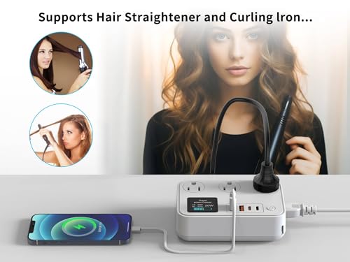 350W Converter Plug with 2 USB and 2 USB-C (20W PD) Fast Charging International Travel Converter for 220V to 110V for 100V-240V and Including US/EU/UK/India/South Africa Plugs2