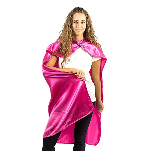 Everfan Women's Polyester Satin Superhero Cape (38" Lx48 W, Magenta) #TOP19