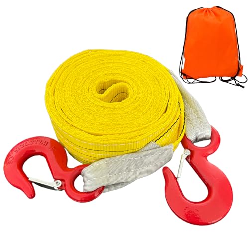 HENBOW Lift Sling Straps with Hooks,3" × 20' Recovery Strap with G80 Forged Hooks,13200Lbs Safety Work Load and 52800Lbs Breaking Load,Web Sling Strap for Hoist Car Tree Saver