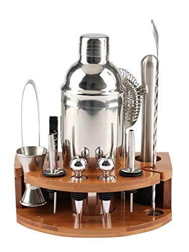 12PCS Barkeeper Kit mit Cocktail Shaker Set Martini Shaker Jigger Sieb Riegel Mixer Löffel Zangen Flaschenöffner Flaschenverschluss
