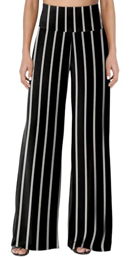 JZC Women's Palazzo Lounge Pants Stretchy Wide Leg Casual Pants Comfy High Waist Flowy Pants S-3XL